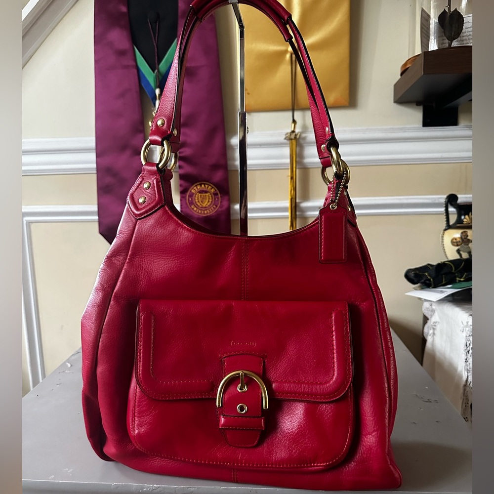 COACH Red leather Campbell Hobo bag NWOT